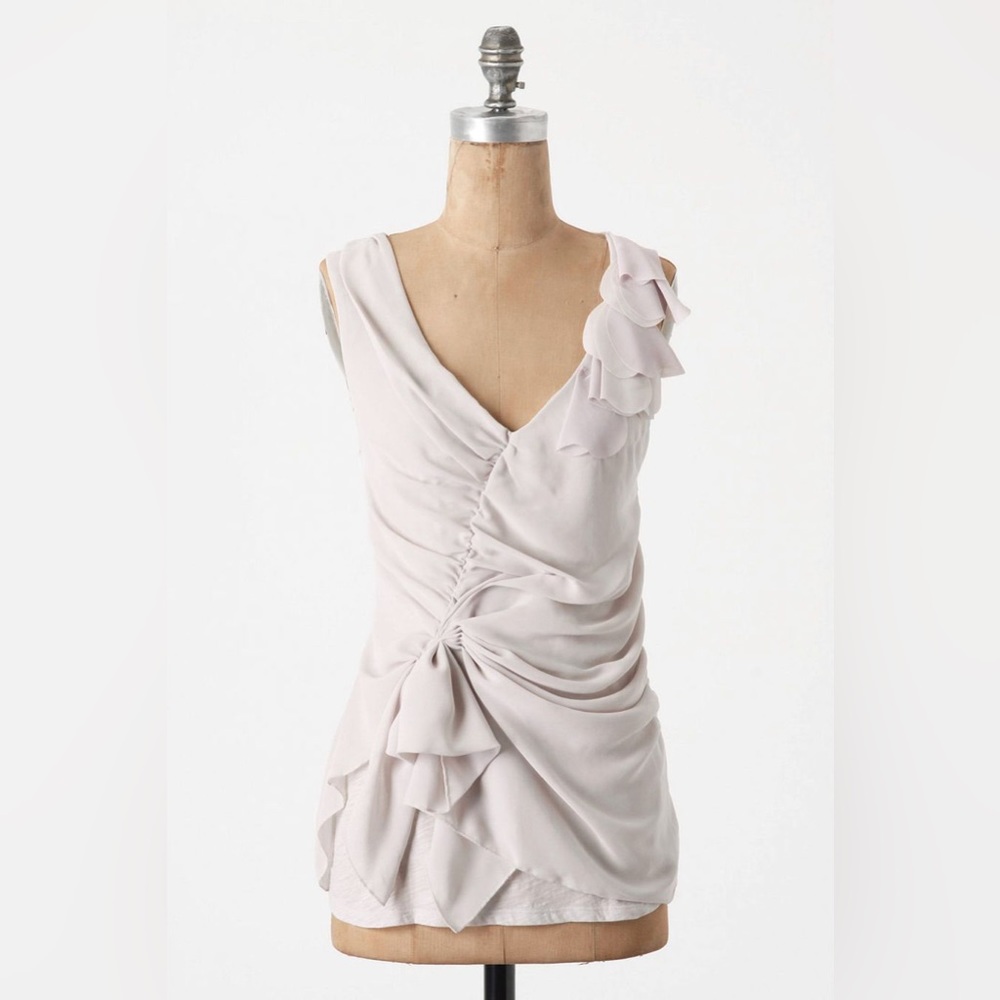 Anthropologie Deletta Chiffon & Cotton Sleeveless Top